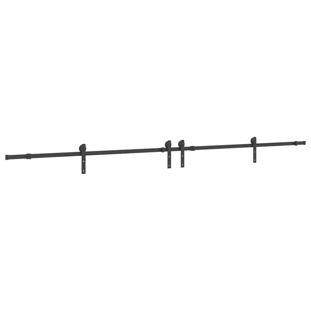 vidaXL Set feronerie pentru uși glisante, negru, 366 cm, oțel
