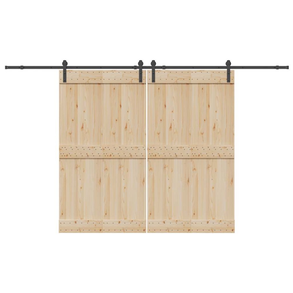 vidaXL Set feronerie pentru uși glisante, negru, 366 cm, oțel