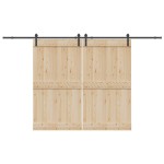 vidaXL Set feronerie pentru uși glisante, negru, 366 cm, oțel vidaXL Set feronerie pentru uși glisante, negru, 366 cm, oțel