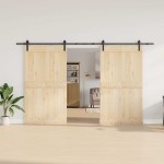 vidaXL Set feronerie pentru uși glisante, negru, 366 cm, oțel vidaXL Set feronerie pentru uși glisante, negru, 366 cm, oțel