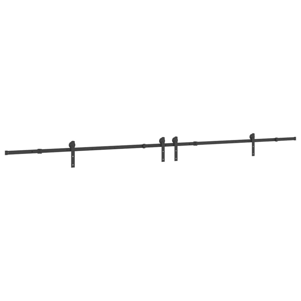 vidaXL Set feronerie pentru uși glisante, negru, 400 cm, oțel