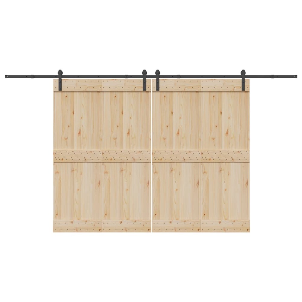 vidaXL Set feronerie pentru uși glisante, negru, 400 cm, oțel
