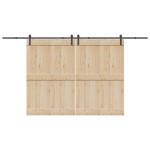 vidaXL Set feronerie pentru uși glisante, negru, 400 cm, oțel