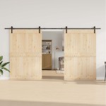 vidaXL Set feronerie pentru uși glisante, negru, 400 cm, oțel