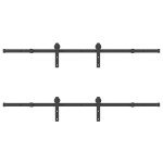 vidaXL Set feronerie pentru uși glisante, negru, 400 cm, oțel