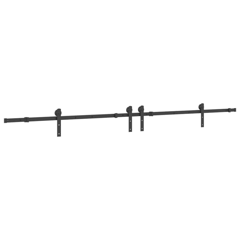 vidaXL Set feronerie pentru uși glisante, negru, 305 cm, oțel