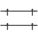 vidaXL Set feronerie pentru uși glisante, negru, 305 cm, oțel