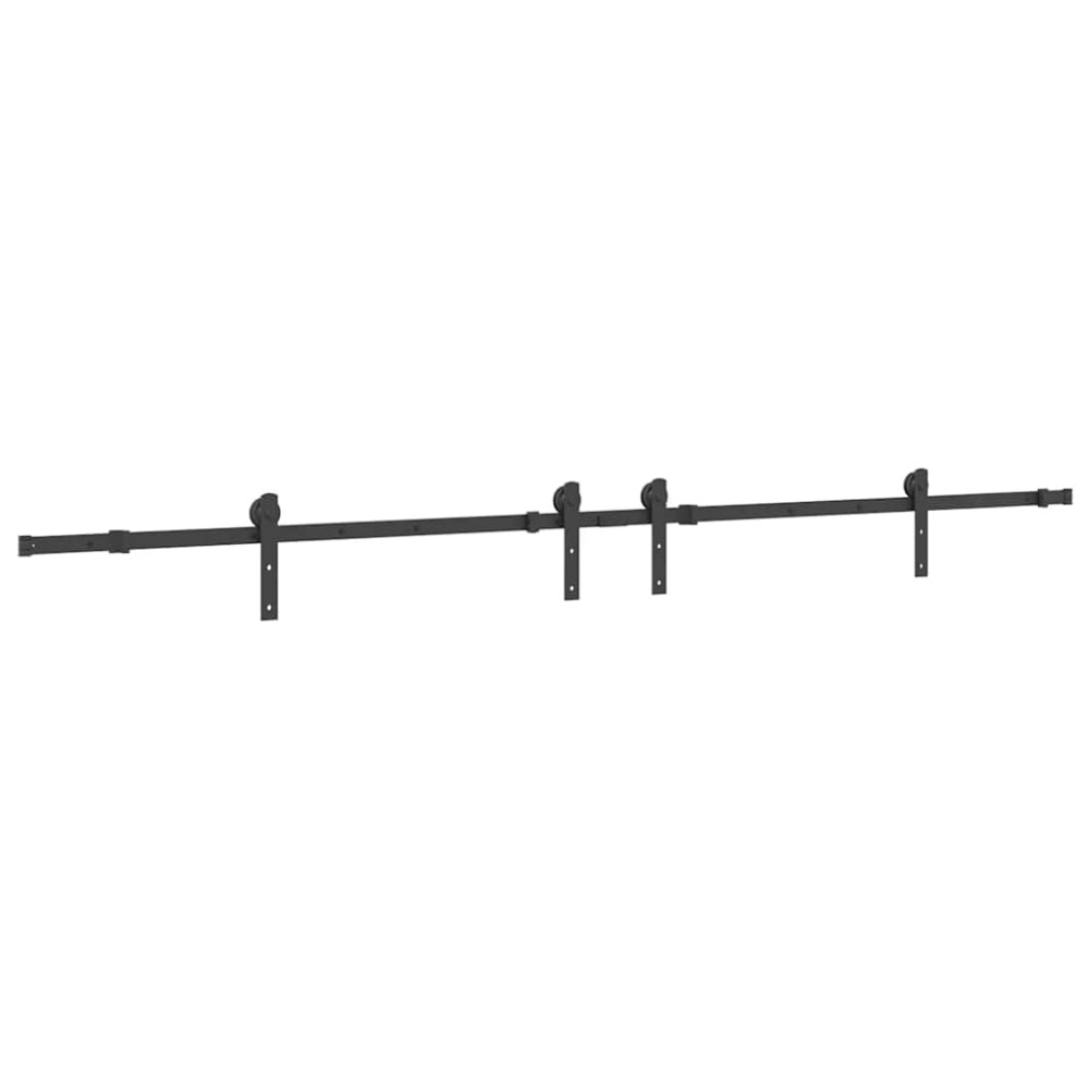 vidaXL Set feronerie pentru uși glisante, negru, 427 cm, oțel