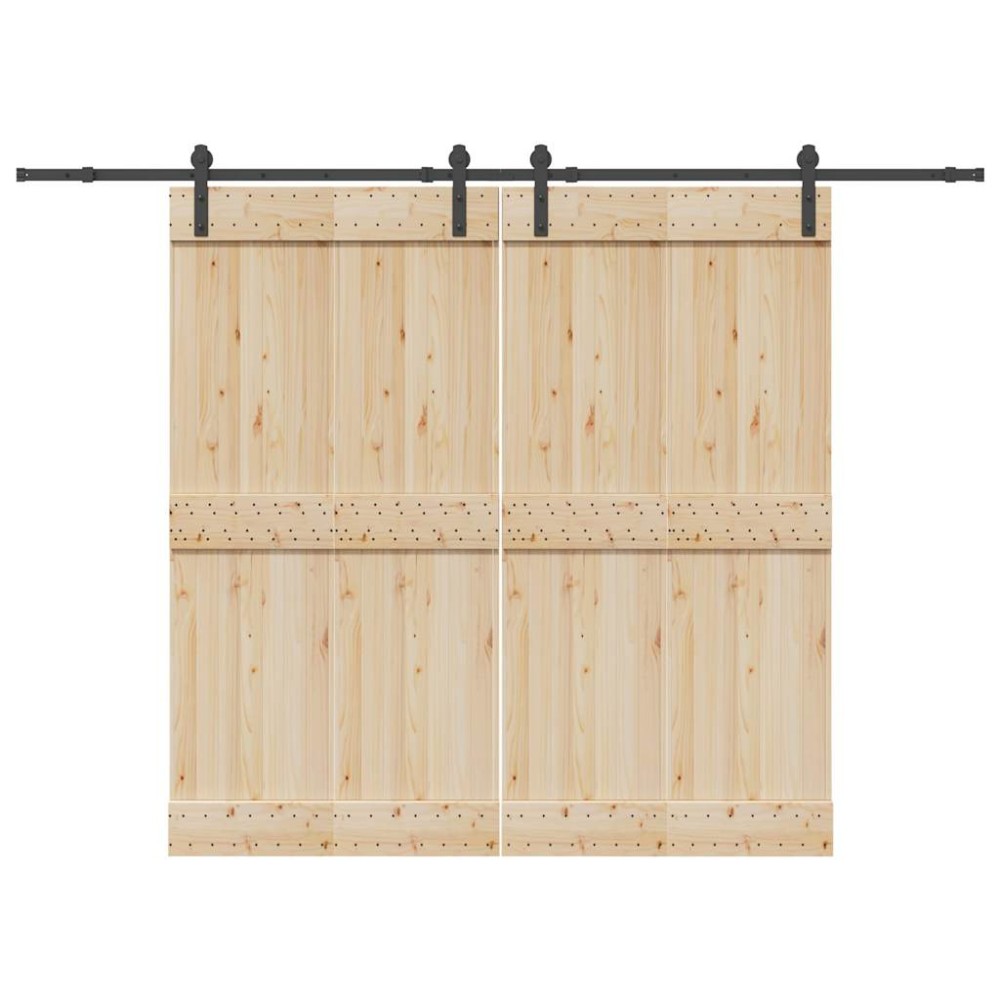 vidaXL Set feronerie pentru uși glisante, negru, 427 cm, oțel
