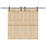 vidaXL Set feronerie pentru uși glisante, negru, 427 cm, oțel