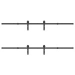 vidaXL Set feronerie pentru uși glisante, negru, 427 cm, oțel
