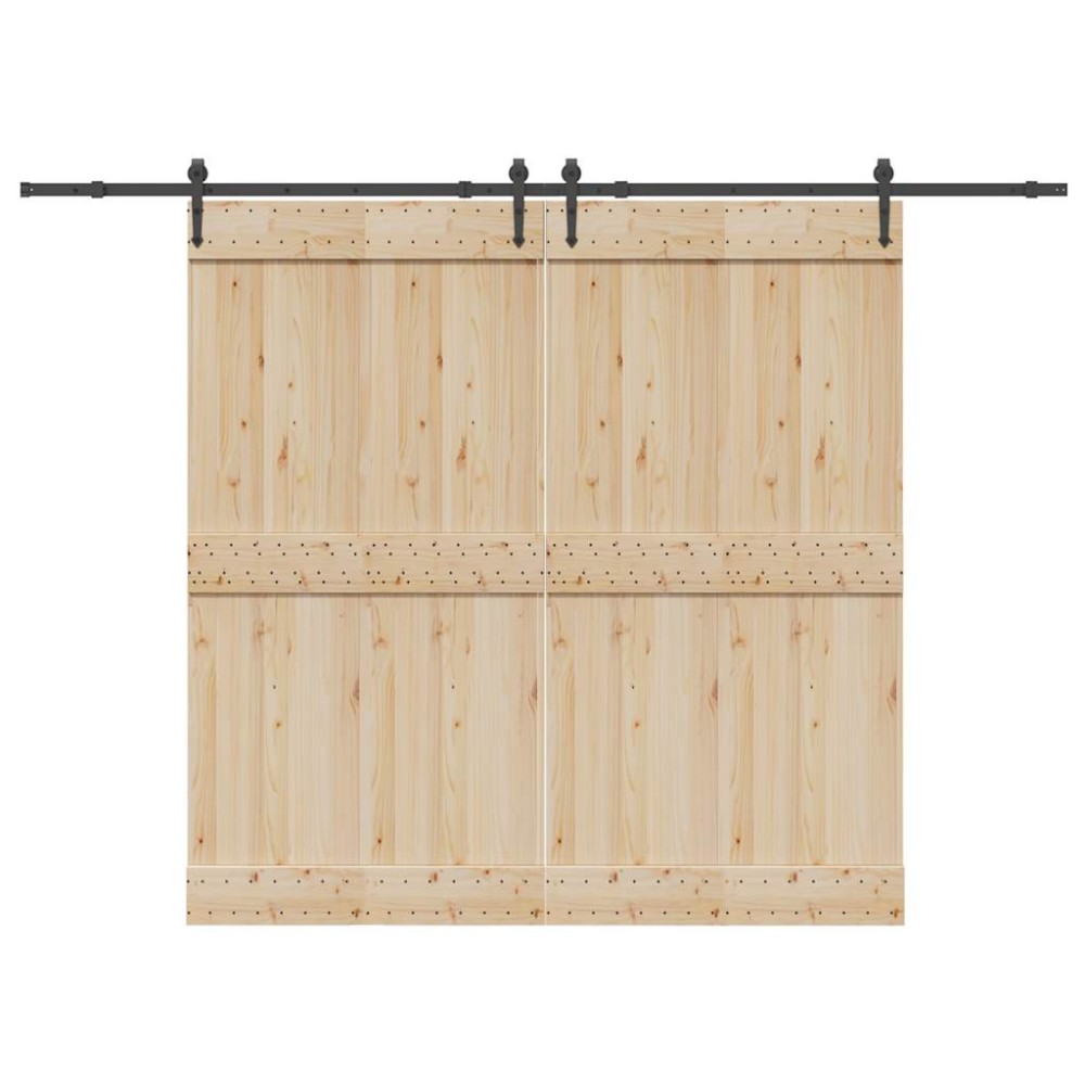 vidaXL Set feronerie pentru uși glisante, negru, 305 cm, oțel