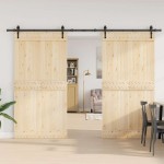 vidaXL Set feronerie pentru uși glisante, negru, 305 cm, oțel