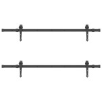vidaXL Set feronerie pentru uși glisante, negru, 305 cm, oțel