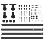 vidaXL Set feronerie pentru uși glisante, negru, 427 cm, oțel