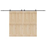 vidaXL Set feronerie pentru uși glisante, negru, 366 cm, oțel vidaXL Set feronerie pentru uși glisante, negru, 366 cm, oțel