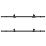 vidaXL Set feronerie pentru uși glisante, negru, 366 cm, oțel vidaXL Set feronerie pentru uși glisante, negru, 366 cm, oțel