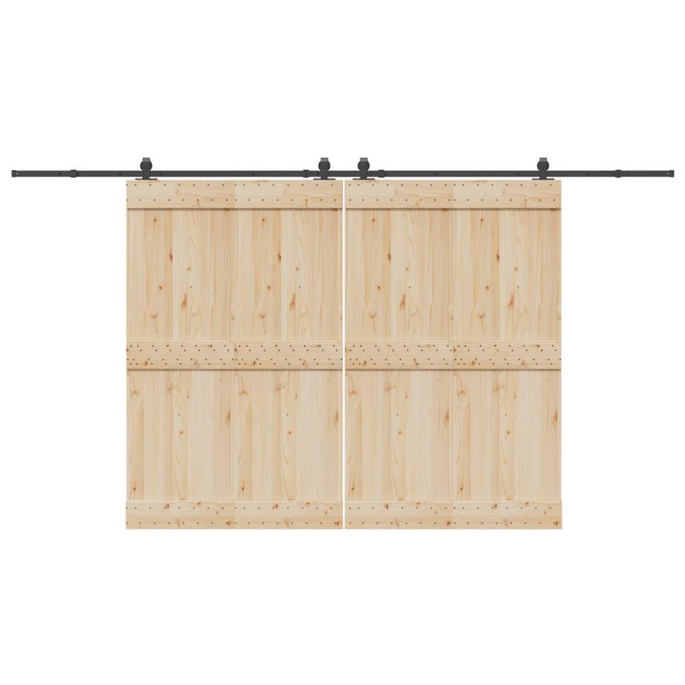 vidaXL Set feronerie pentru uși glisante, negru, 400 cm, oțel