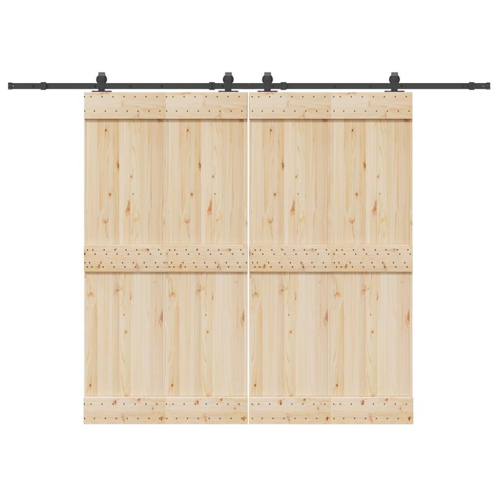vidaXL Set feronerie pentru uși glisante, negru, 305 cm, oțel