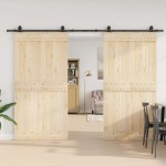 vidaXL Set feronerie pentru uși glisante, negru, 305 cm, oțel vidaXL Set feronerie pentru uși glisante, negru, 305 cm, oțel