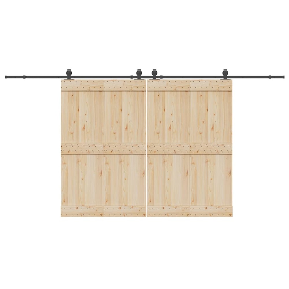 vidaXL Set feronerie pentru uși glisante, negru, 427 cm, oțel