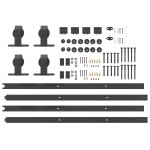 vidaXL Set feronerie pentru uși glisante, negru, 427 cm, oțel