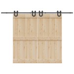 vidaXL Set feronerie pentru uși glisante, negru, 366 cm, oțel vidaXL Set feronerie pentru uși glisante, negru, 366 cm, oțel