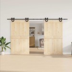 vidaXL Set feronerie pentru uși glisante, negru, 366 cm, oțel vidaXL Set feronerie pentru uși glisante, negru, 366 cm, oțel