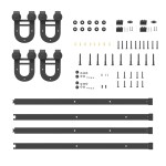 vidaXL Set feronerie pentru uși glisante, negru, 366 cm, oțel vidaXL Set feronerie pentru uși glisante, negru, 366 cm, oțel