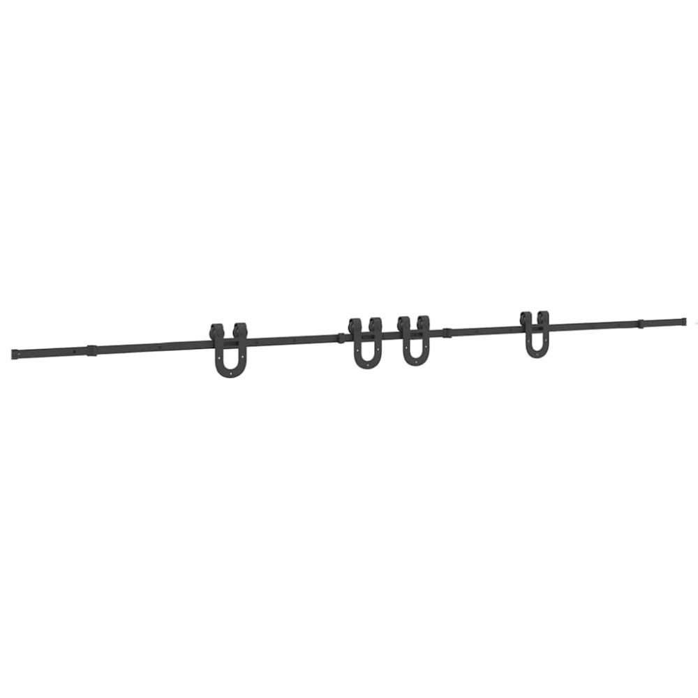 vidaXL Set feronerie pentru uși glisante, negru, 400 cm, oțel