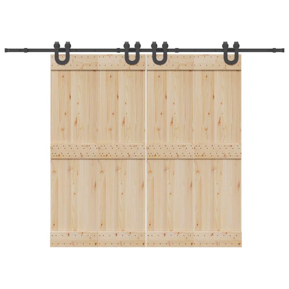vidaXL Set feronerie pentru uși glisante, negru, 400 cm, oțel