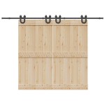 vidaXL Set feronerie pentru uși glisante, negru, 400 cm, oțel