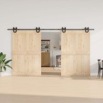 vidaXL Set feronerie pentru uși glisante, negru, 400 cm, oțel