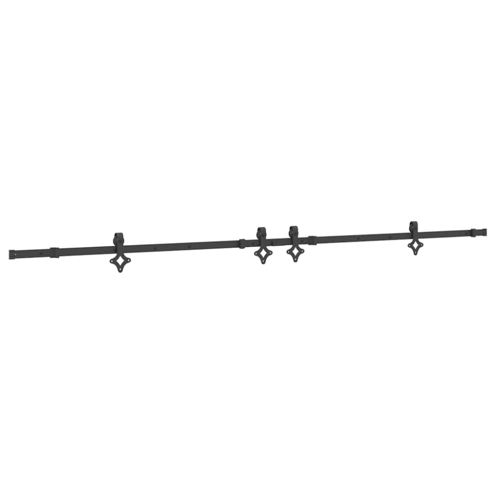 vidaXL Set feronerie pentru uși glisante, negru, 305 cm, oțel