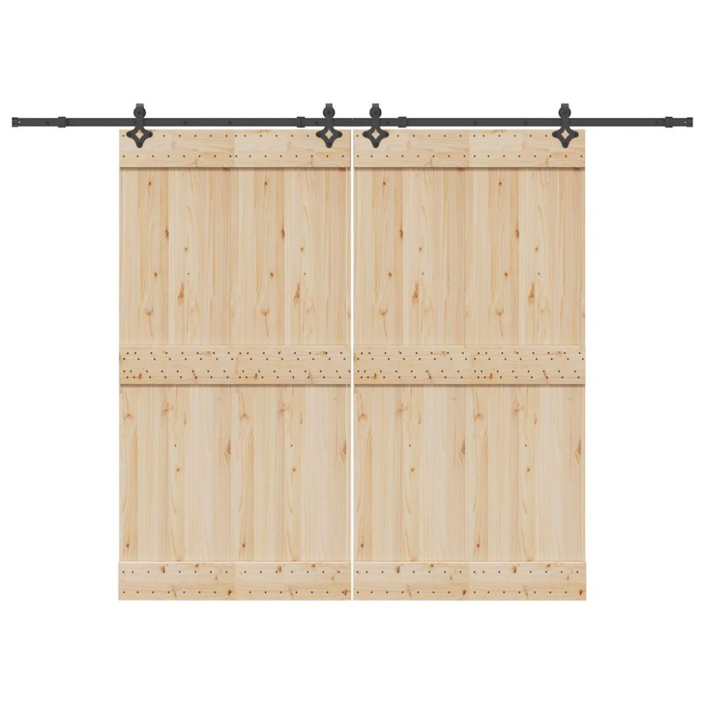 vidaXL Set feronerie pentru uși glisante, negru, 305 cm, oțel