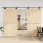 vidaXL Set feronerie pentru uși glisante, negru, 305 cm, oțel vidaXL Set feronerie pentru uși glisante, negru, 305 cm, oțel