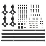 vidaXL Set feronerie pentru uși glisante, negru, 427 cm, oțel vidaXL Set feronerie pentru uși glisante, negru, 427 cm, oțel