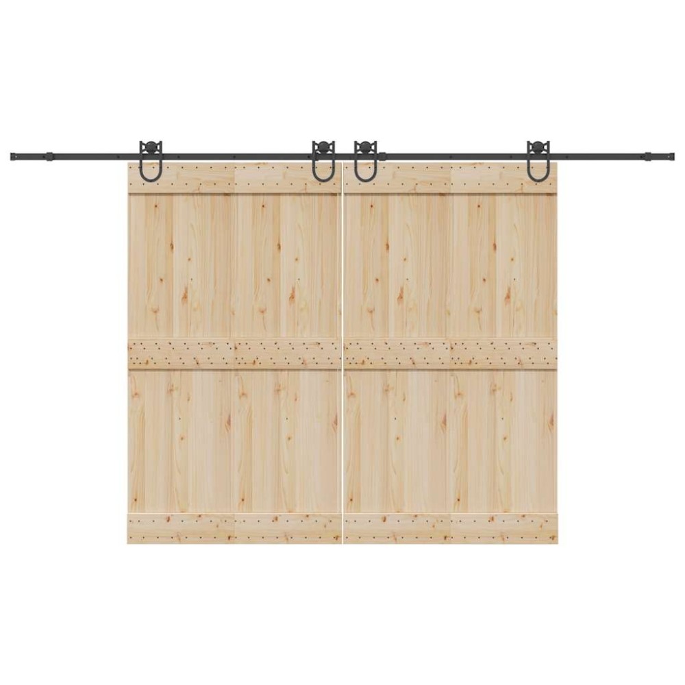 vidaXL Set feronerie pentru uși glisante, negru, 366 cm, oțel