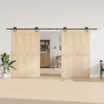 vidaXL Set feronerie pentru uși glisante, negru, 400 cm, oțel