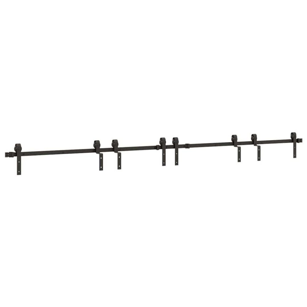vidaXL Set feronerie pentru uși glisante, negru, 366 cm, oțel