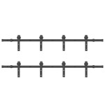 vidaXL Set feronerie pentru uși glisante, negru, 366 cm, oțel