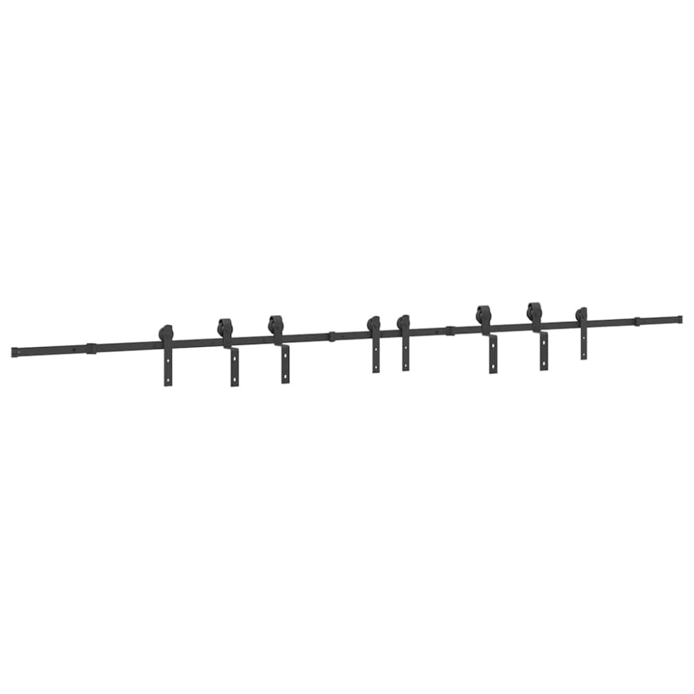 vidaXL Set feronerie pentru uși glisante, negru, 400 cm, oțel