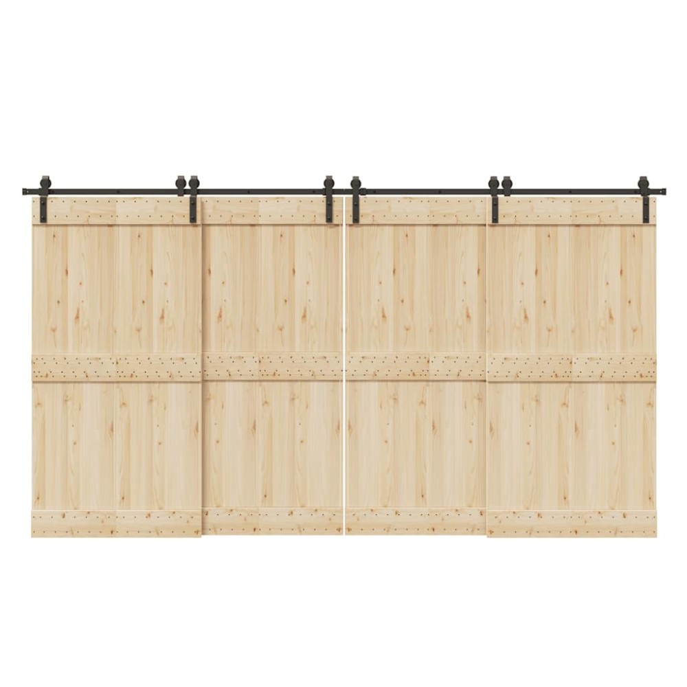 vidaXL Set feronerie pentru uși glisante, negru, 400 cm, oțel