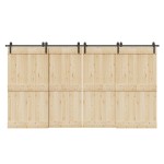 vidaXL Set feronerie pentru uși glisante, negru, 400 cm, oțel