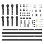 vidaXL Set feronerie pentru uși glisante, negru, 400 cm, oțel