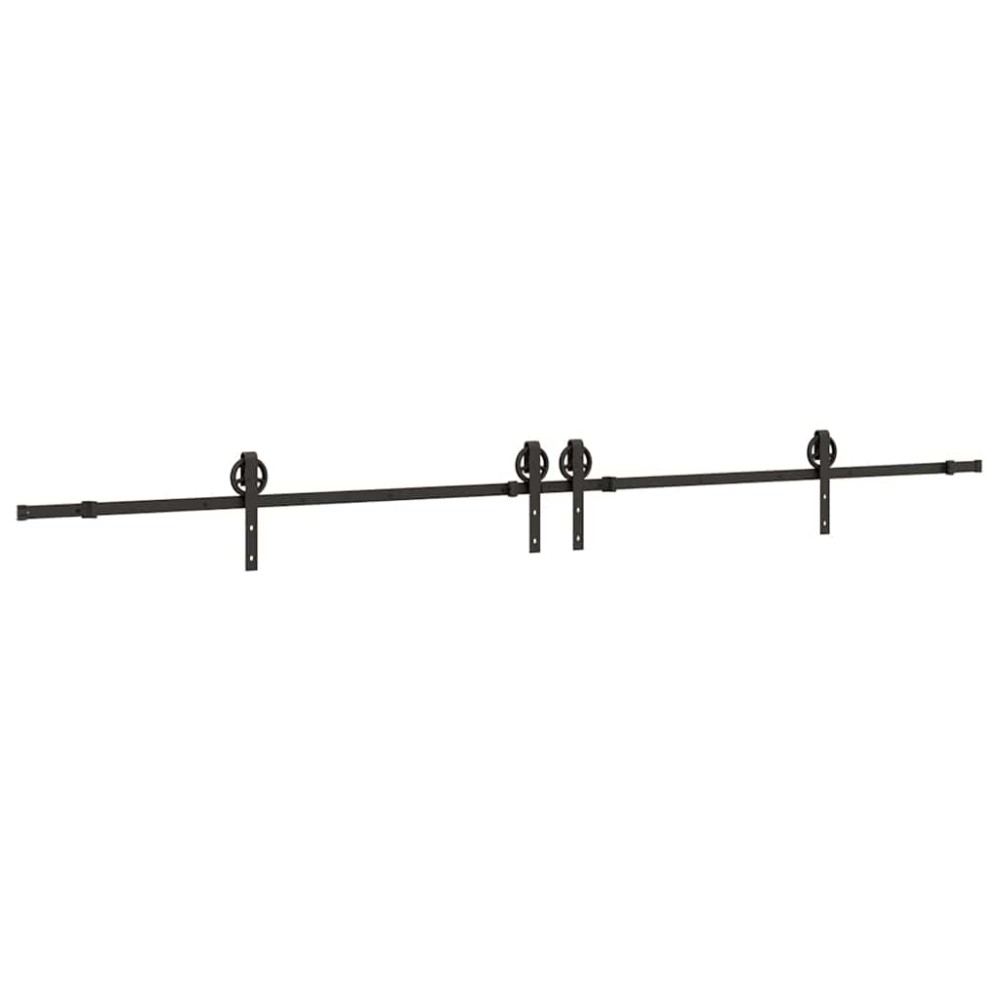 vidaXL Set feronerie pentru uși glisante, negru, 366 cm, oțel