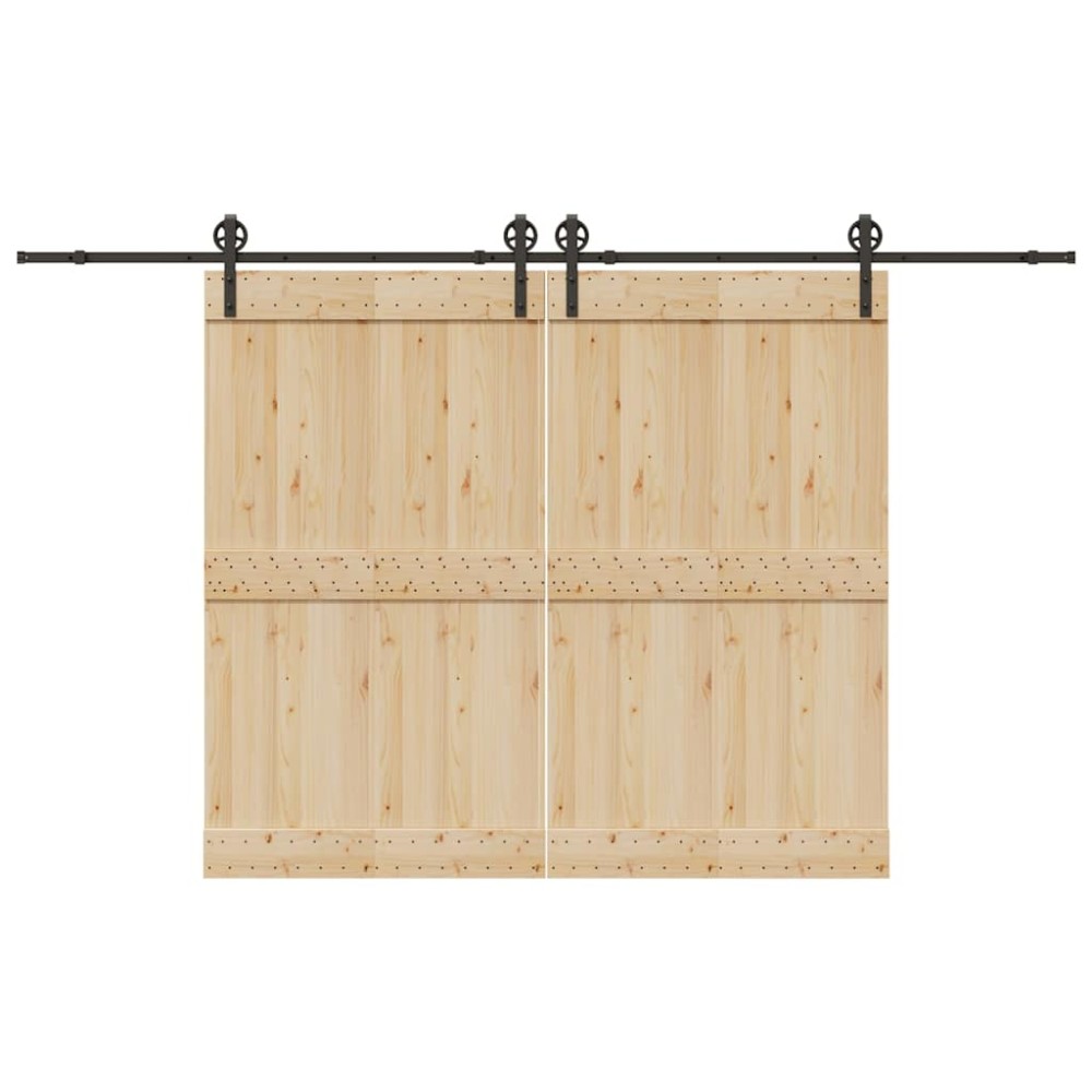 vidaXL Set feronerie pentru uși glisante, negru, 366 cm, oțel