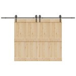 vidaXL Set feronerie pentru uși glisante, negru, 366 cm, oțel