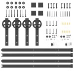 vidaXL Set feronerie pentru uși glisante, negru, 366 cm, oțel