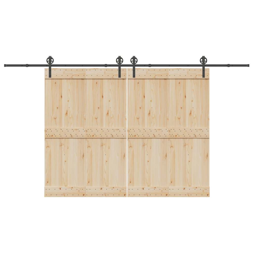 vidaXL Set feronerie pentru uși glisante, negru, 400 cm, oțel